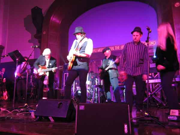 Don Puglisi, Pete Santora, Marck Bosch, Rick Reil, Even Steven Levee, Jas Grant and Barbara Lee George burnin it up with The 253 Boys at the Celebration For George Harrison in New York Feb 26, 2011 Starring Roberta Flack